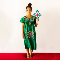 Mexican Dress Kelly Green
