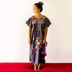 Erica Maree Charcol Grey Mexican Dress