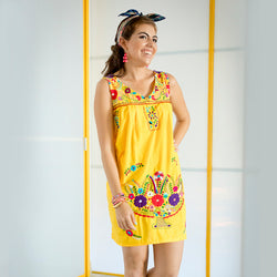 Yellow Mini Mexican Dress