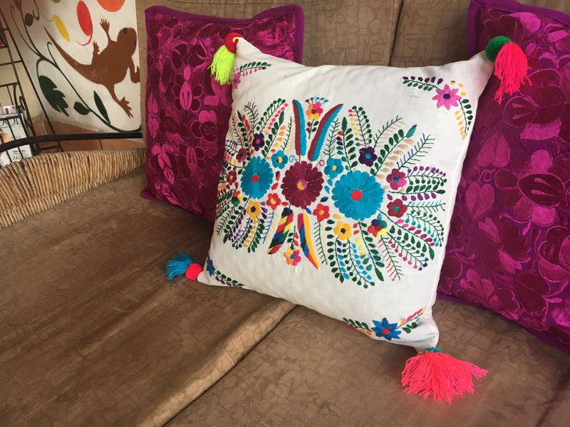 Mexican Embroidered Pillow Cover